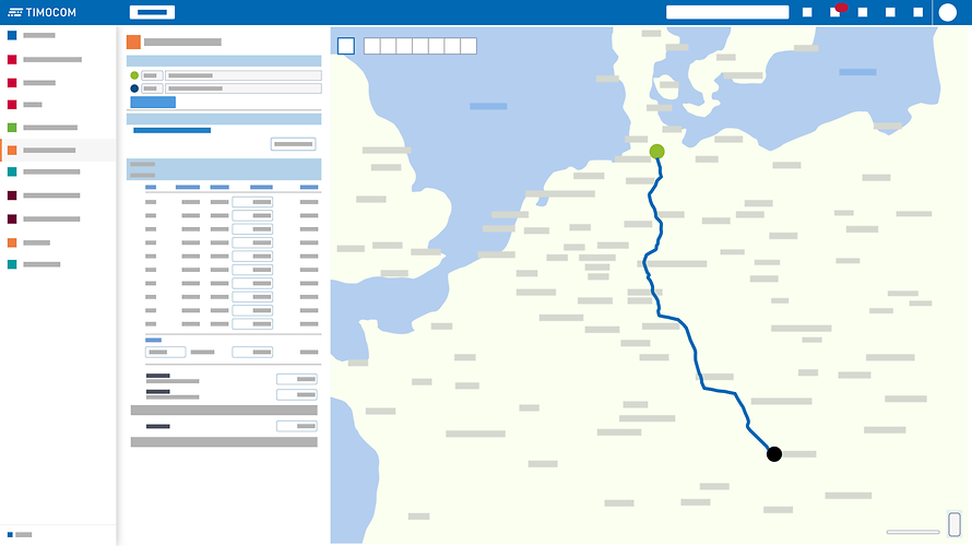 TIMOCOM Marketplace beregn lastebilrute